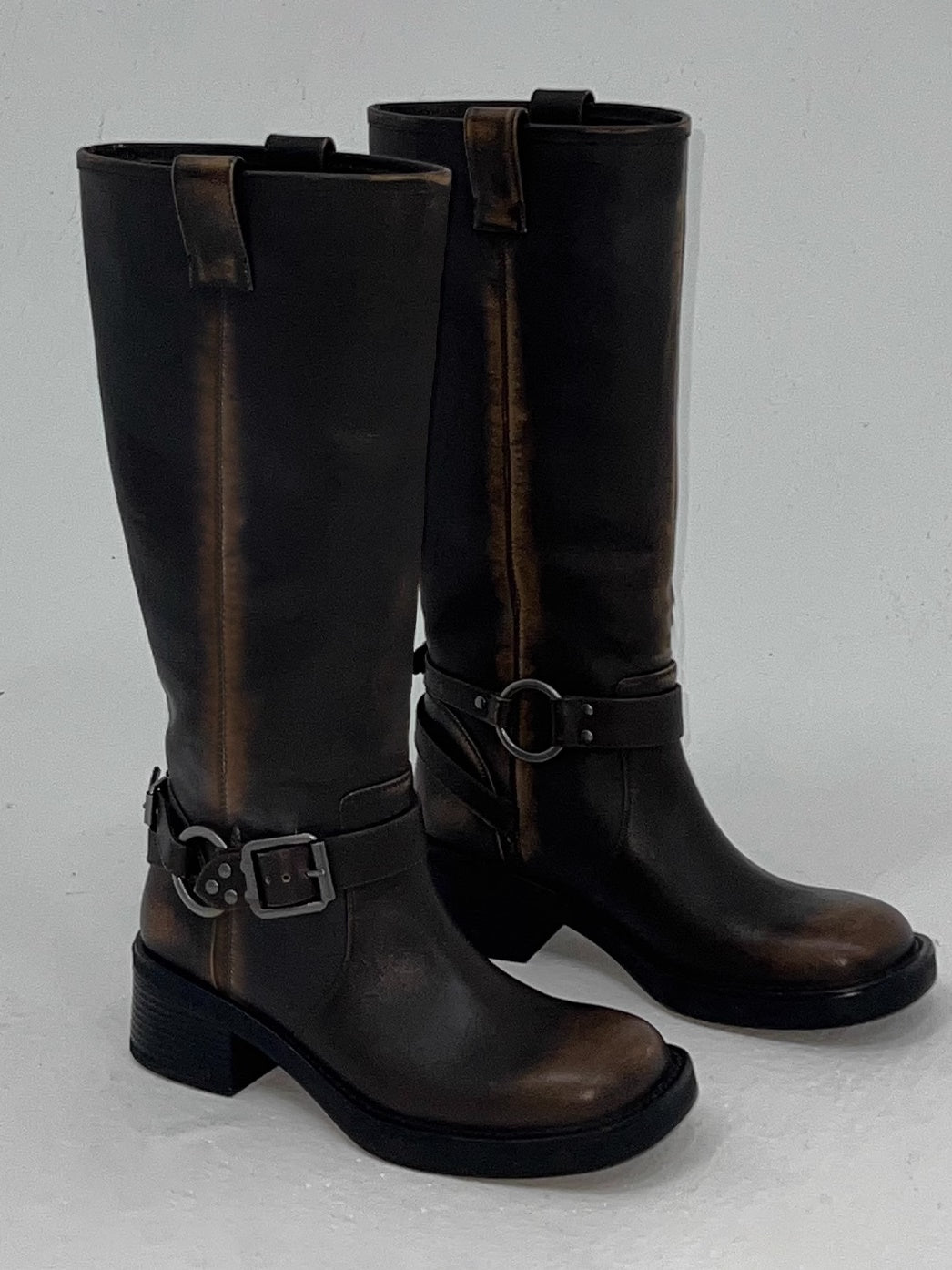 Retro Vintage Round-Toe-Jockey-Stiefel