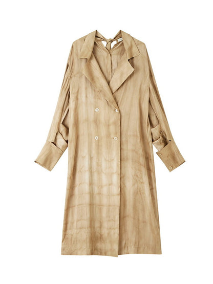 Tie-Dye Retro Ovresize Loose Nichi Classy Trench-Coat