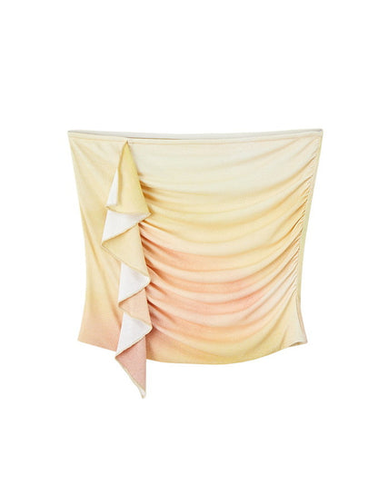 Gradation Drape Frill Inner Classy Tube-Top