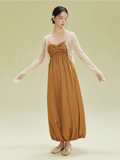 Twist Camisole Balloon Long Dress