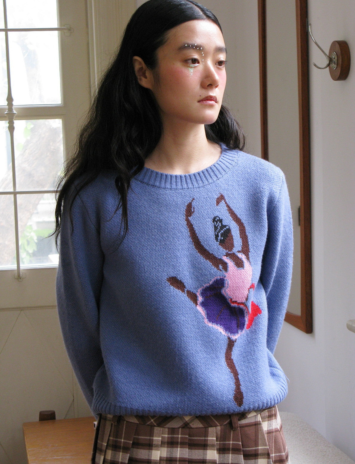 Ballet Cute Round-Neck Retro Knit