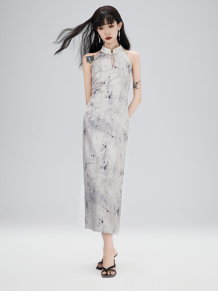 China Paint Long Chic Dress