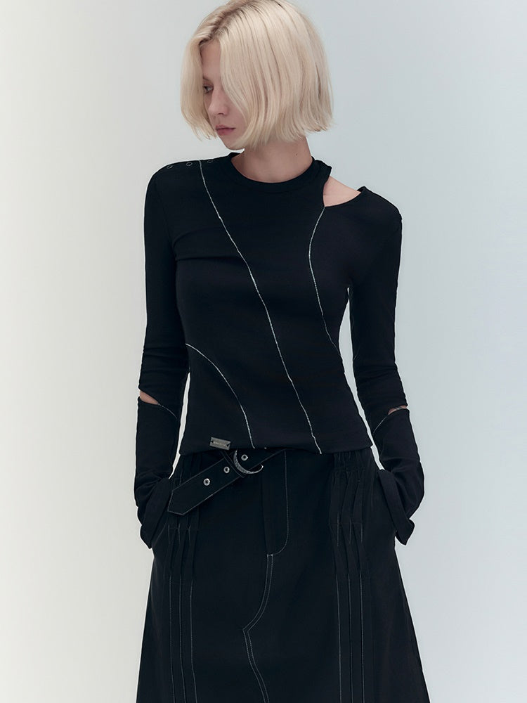 Shoulder-Cut Belt Nichi Hoodie Parka main image 1