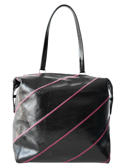 2Way Leather Stripe Large Backpack