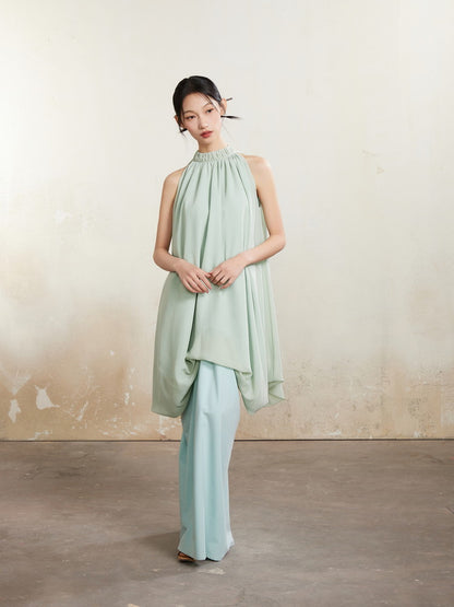 Set-Up Nichi Drape Flare No-Sleeve Gradation Blouse＆Long-Skirt