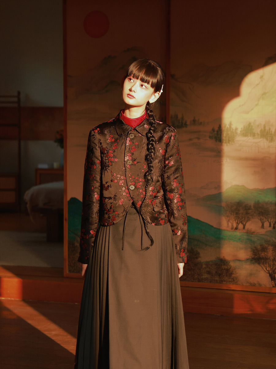 Embroidery Flower China Mao-Collar Chic Jacket