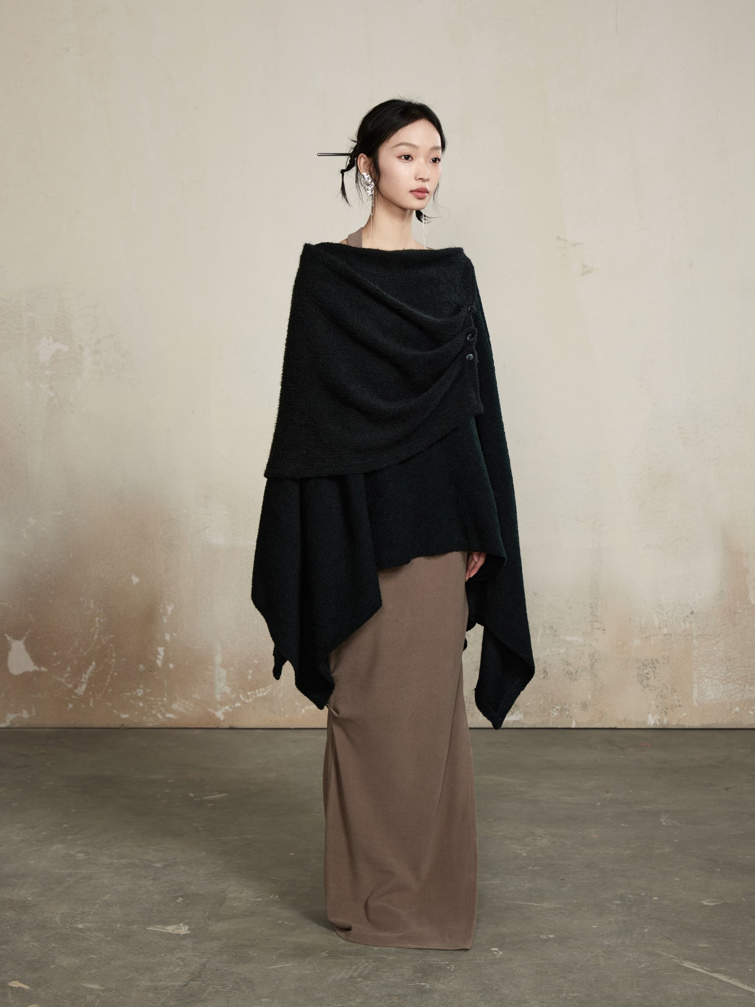 Asymmetrie edel lose Ovresize -Drape -Oberteile