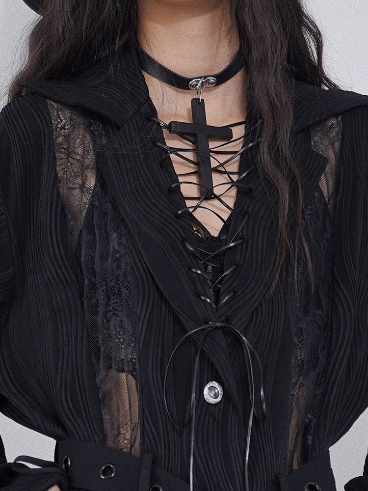 Punk Big Cross Choker