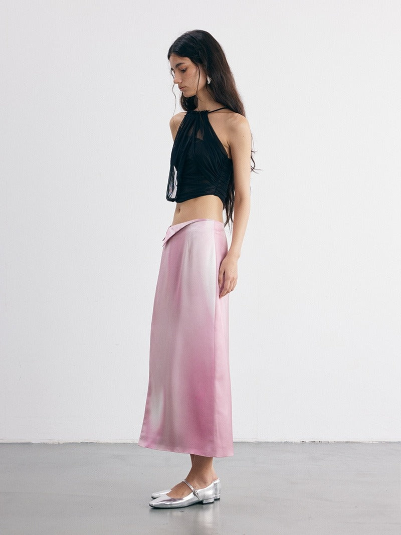 Ombre-print Cuffed Slit Skirt – ARCANA ARCHIVE