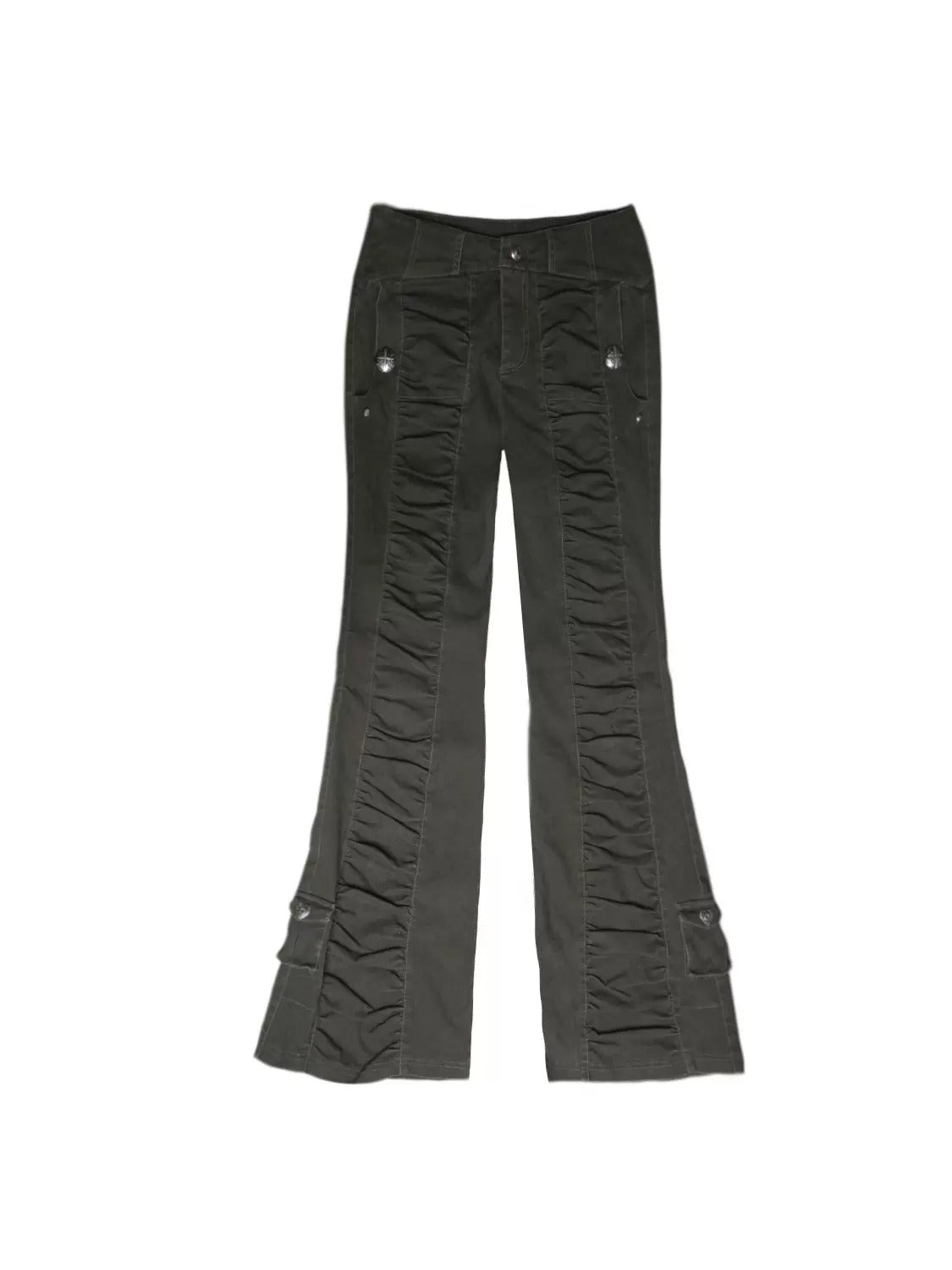 Pleated Slim Flared Pants