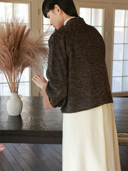 Embroidery Chic China Flower Dark Jacket