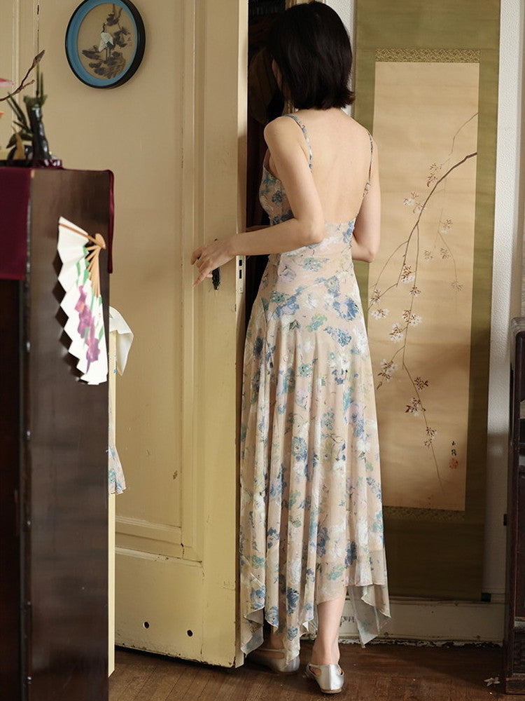 Asymmetry Flower Tight Back-Open Sexy Sweet Elegant Dress