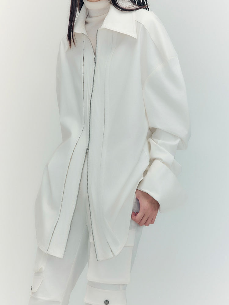 Double-Zip-Nichi Oversize Casual Shirt