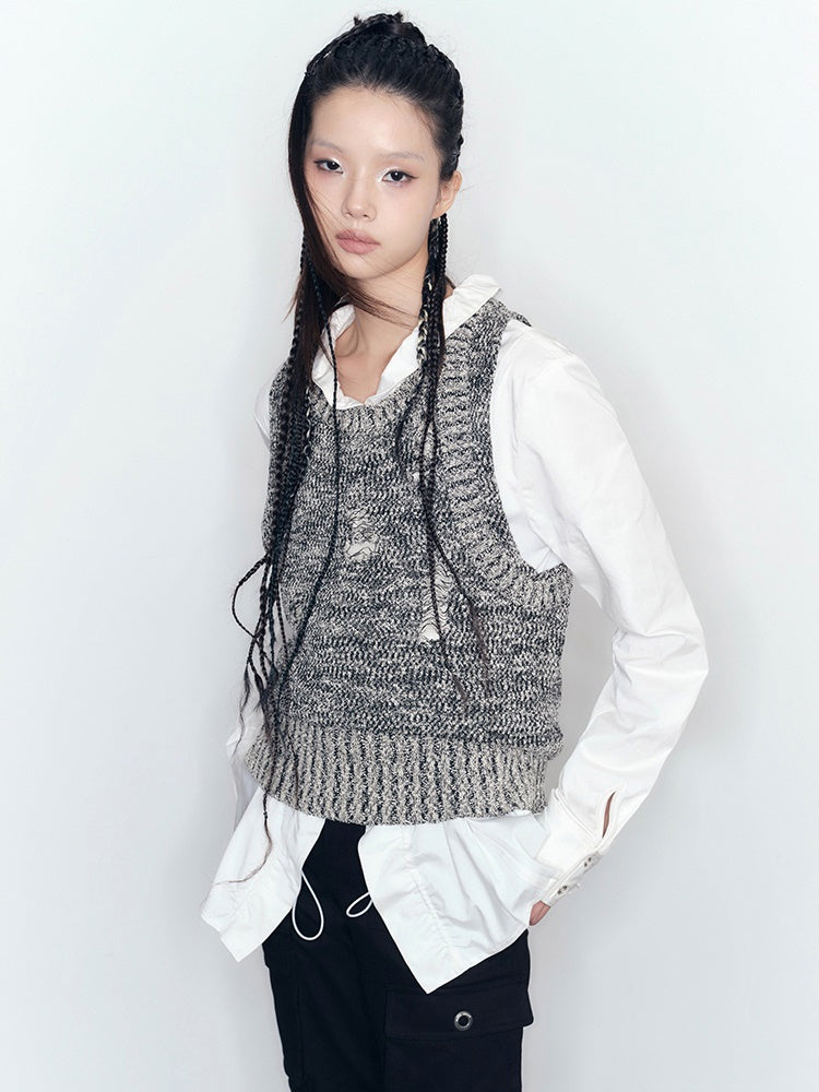 4Type Knit Casual Loose Chic Vest＆Cardigan