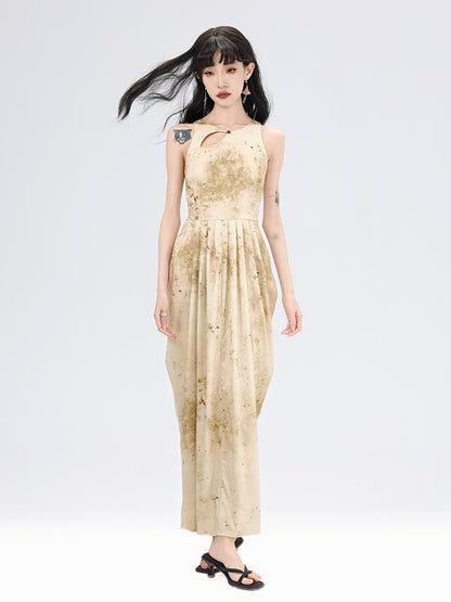 China Asymmetry Drape Nichi Long Nichi Dress