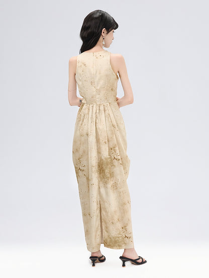 China Asymmetry Drape Nichi Long Nichi Dress