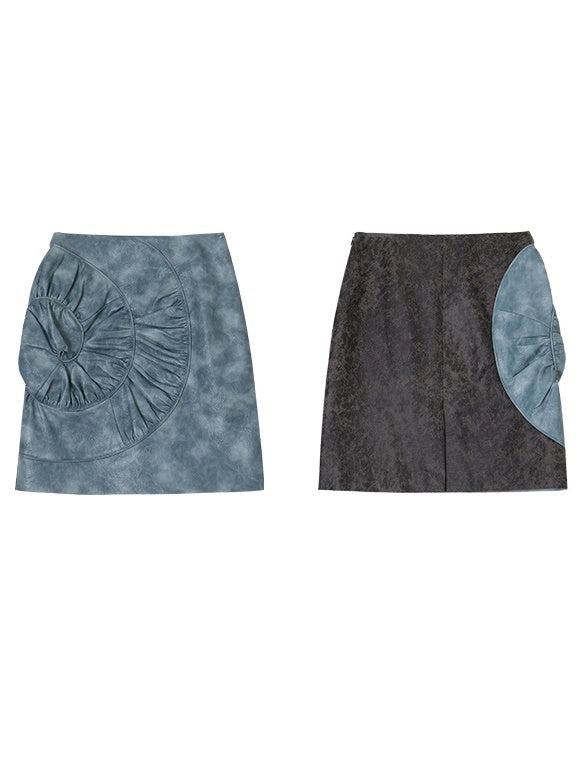 Tie-Dye Gather Swirl Nichi Glossy Unique Skirt