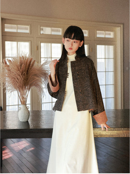 Embroidery Chic China Flower Dark Jacket