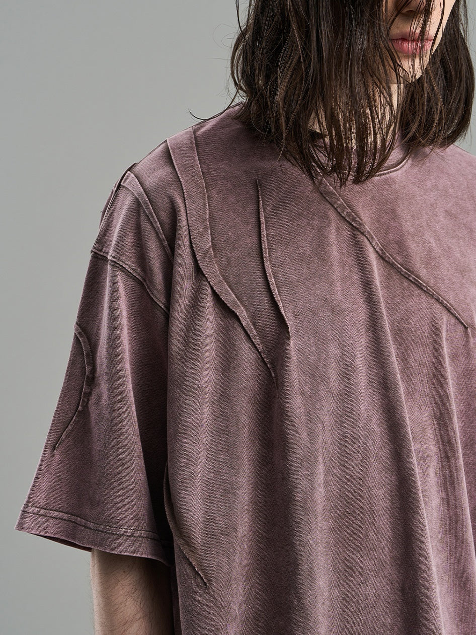 Asymmetry Retro Oversize Simple T-Shirt