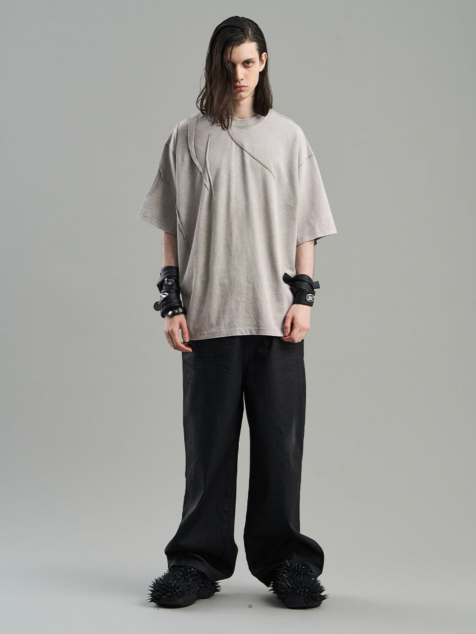 Asymmetry Retro Oversize Simple T-Shirt