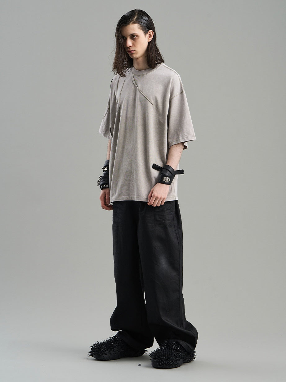 Asymmetry Retro Oversize Simple T-Shirt