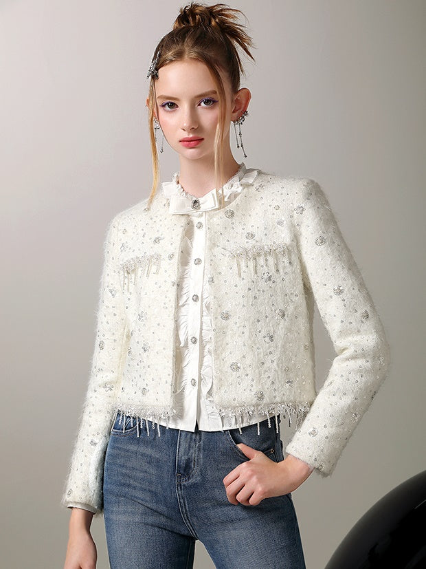 Beads Bijou Cute Short Jacket