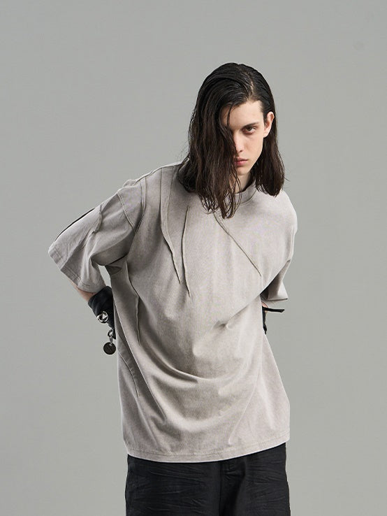 Asymmetry Retro Oversize Simple T-Shirt