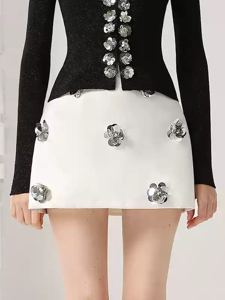 Flower Bijou Nichi Unique Mini-Skirt