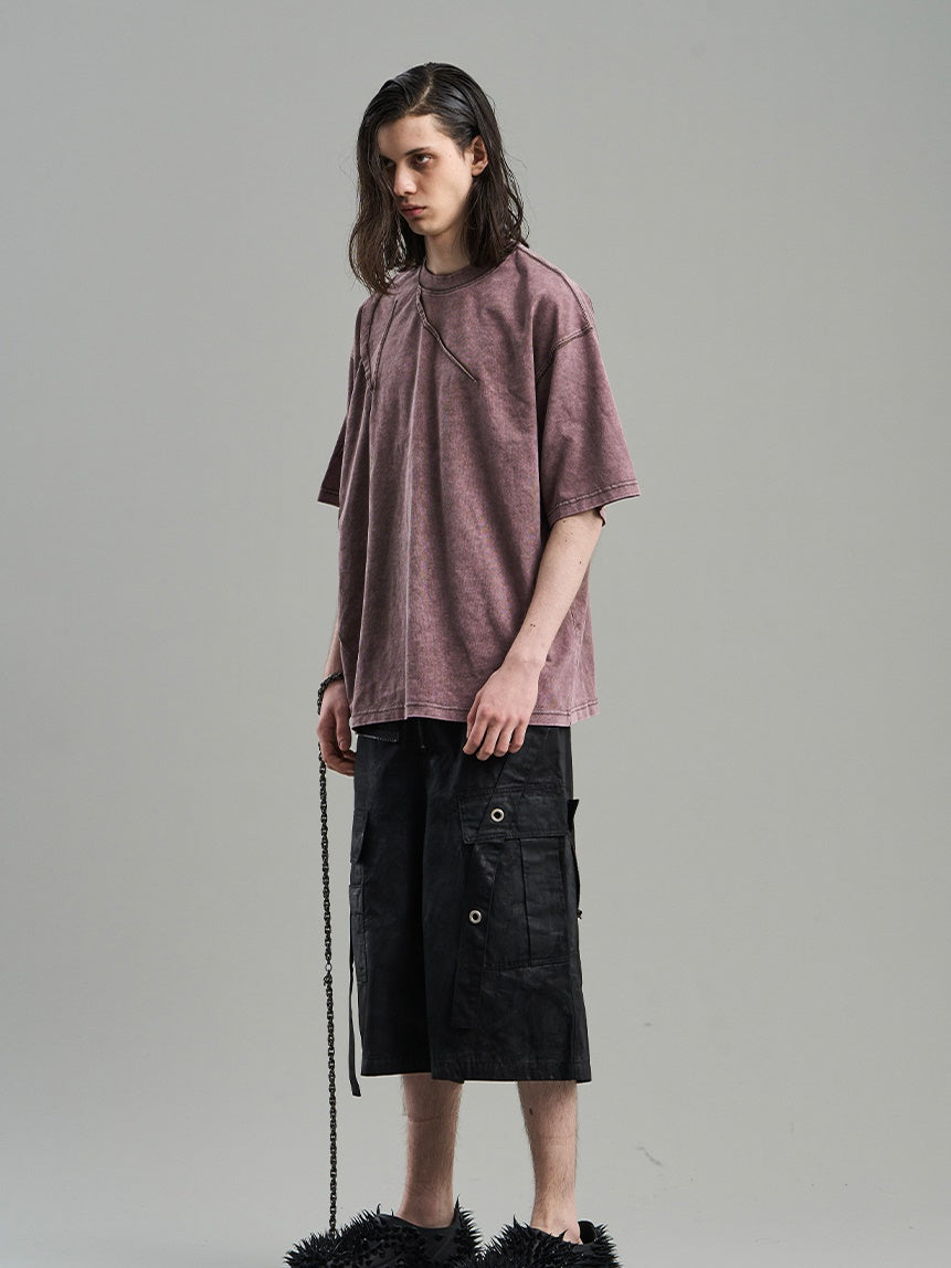 Asymmetry Retro Oversize Simple T-Shirt