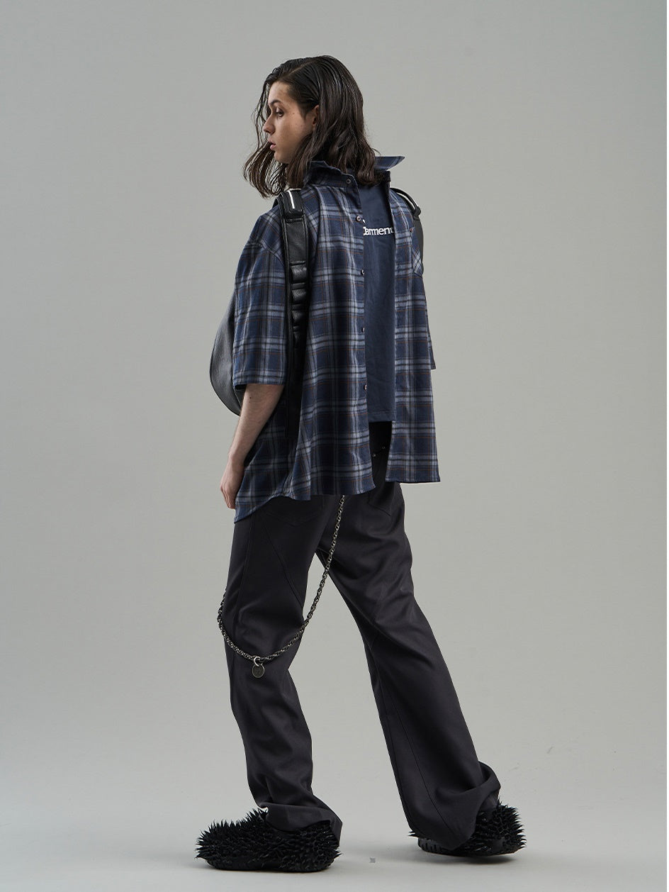 Checked Casual Loose Oversize Flannel-Shirt