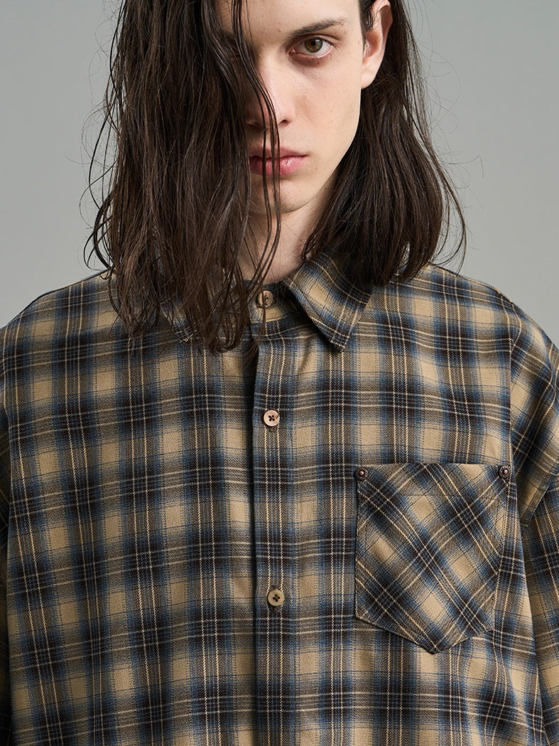 Checked Casual Lose Oversize Flanell-Shirt