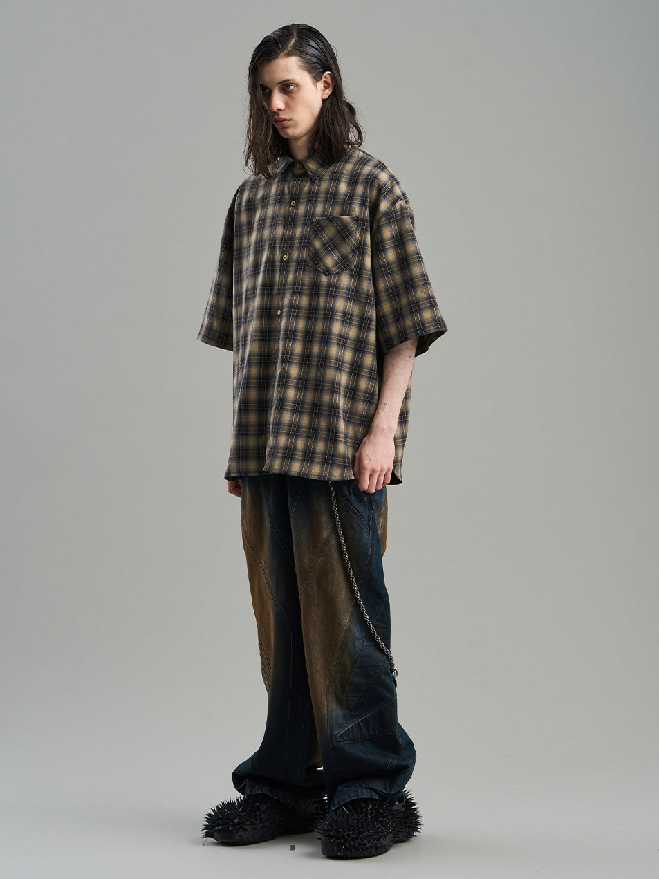 Checked Casual Lose Oversize Flanell-Shirt