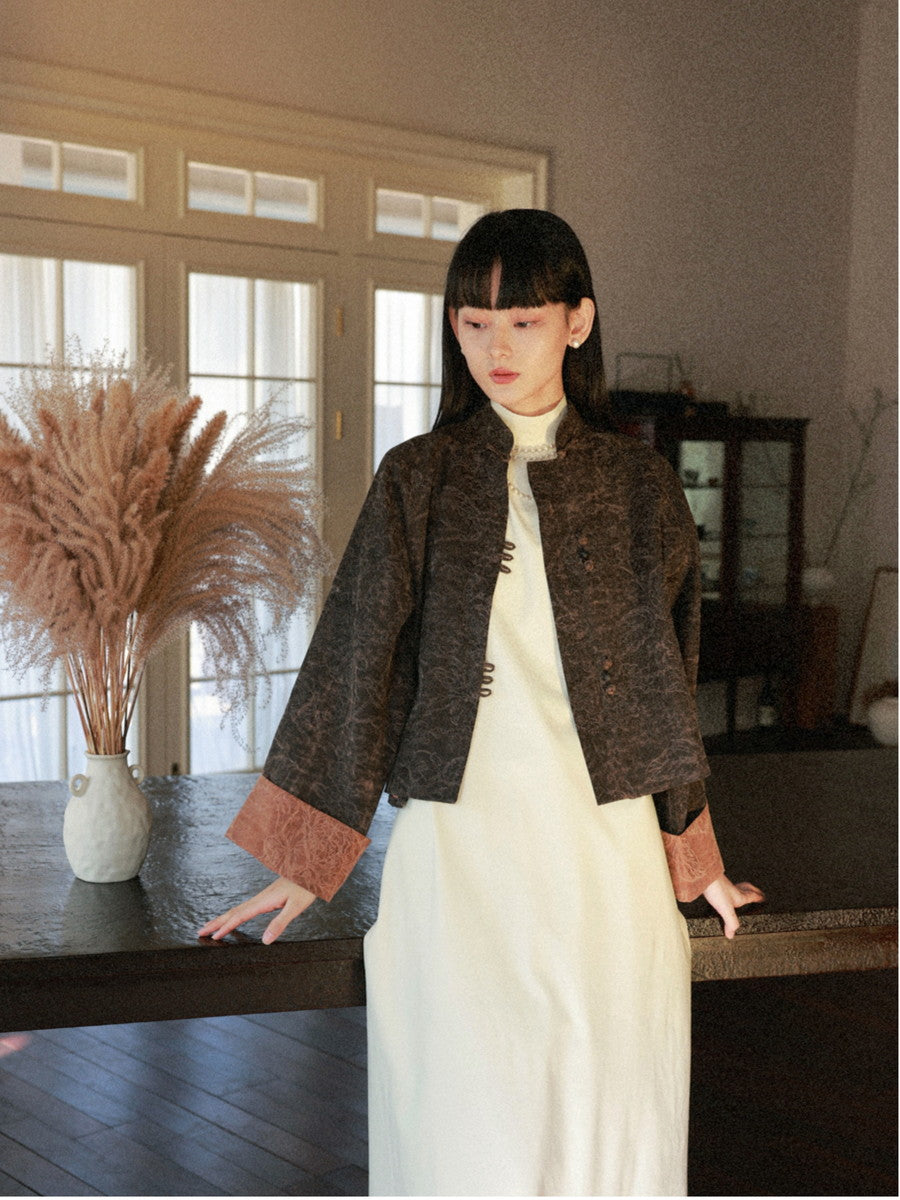 Embroidery Chic China Flower Dark Jacket