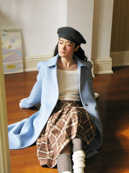 Wool Long Chic Simple Soutiencollar-Coat