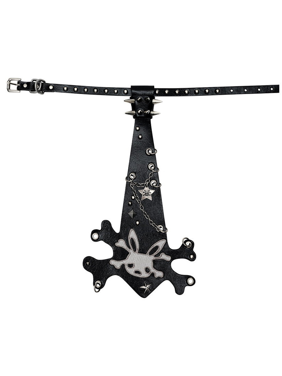 Spiky Punk Rabbit Star Chain Choker Tie