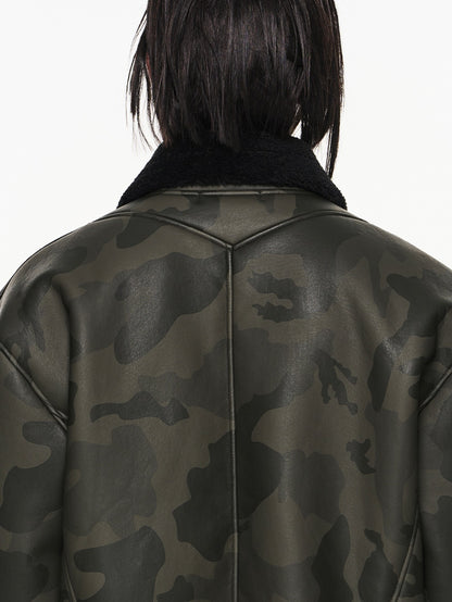 Leather Camouflage Nichi Jacket Blouson