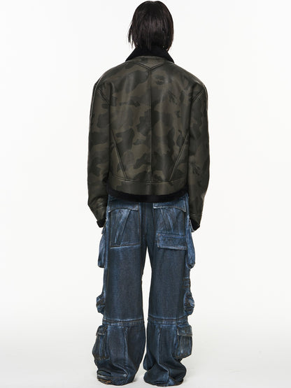 Leather Camouflage Nichi Jacket Blouson