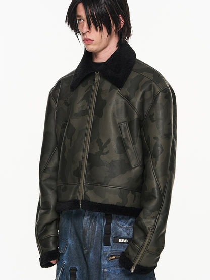 Leather Camouflage Nichi Jacket Blouson