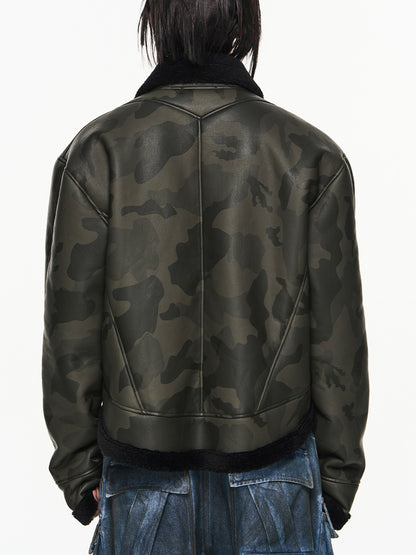 Leather Camouflage Nichi Jacket Blouson