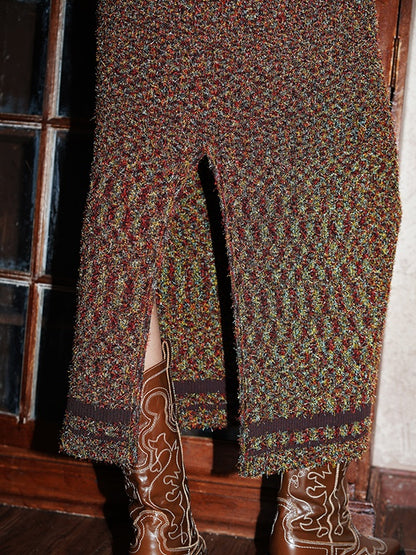 Knit Stretch Long Casusal I-Line Pencil-Skirt