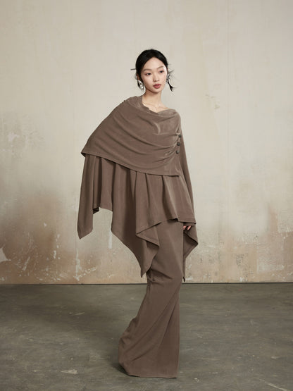 Asymmetrie edel lose Ovresize -Drape -Oberteile