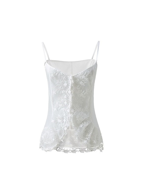 Floral Embroidery Paneling Camisole