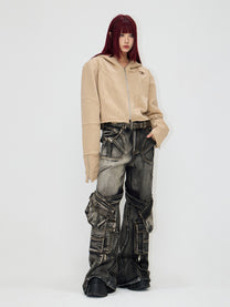 Zipper And Removable Pockets Work Jeans – ARCANA ARCHIVE