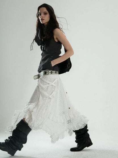 Punk Style Irregular Ruffled Low-waisted Fairy Skirt