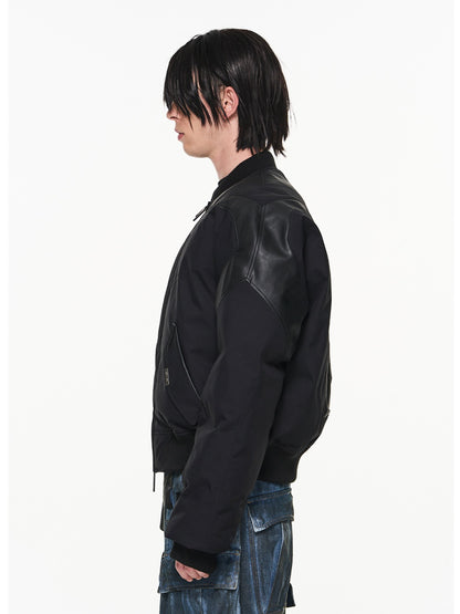 Leather Mix Cool Handsome Nichi Jacket