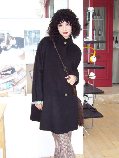 Middle Plain Sinple Wool-Coat