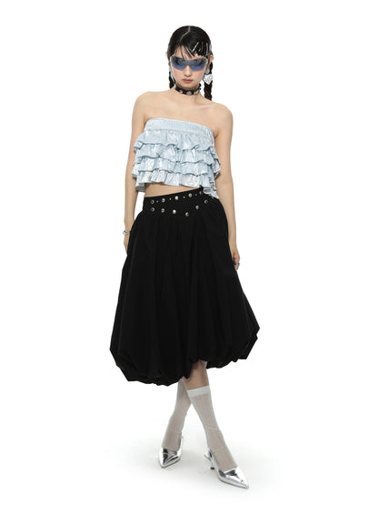 Ballon Flare Long Cute Skirt