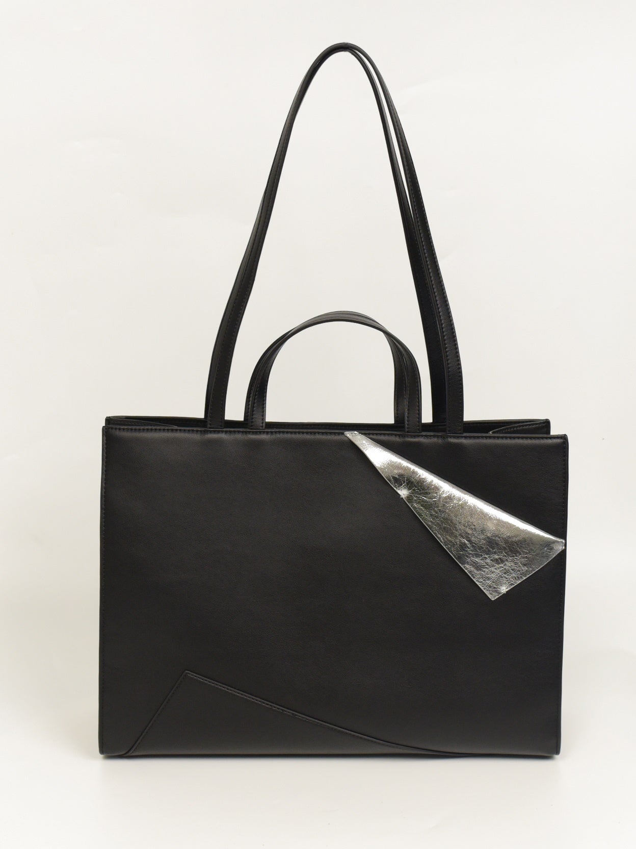 Large Wrap Square Work Leather Tote-Bag