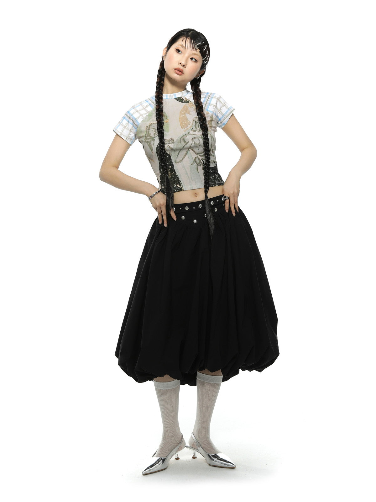 Ballon Flare Long Cute Skirt