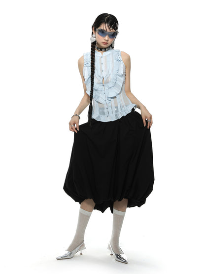 Ballon Flare Long Cute Skirt